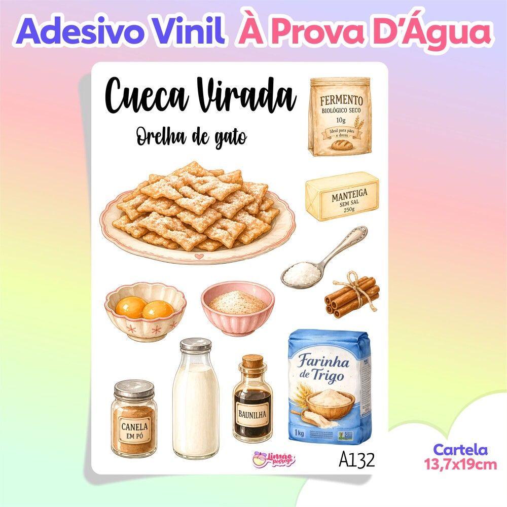 Adesivos para Caderno de Receitas Vinil à Prova D’Água Planne