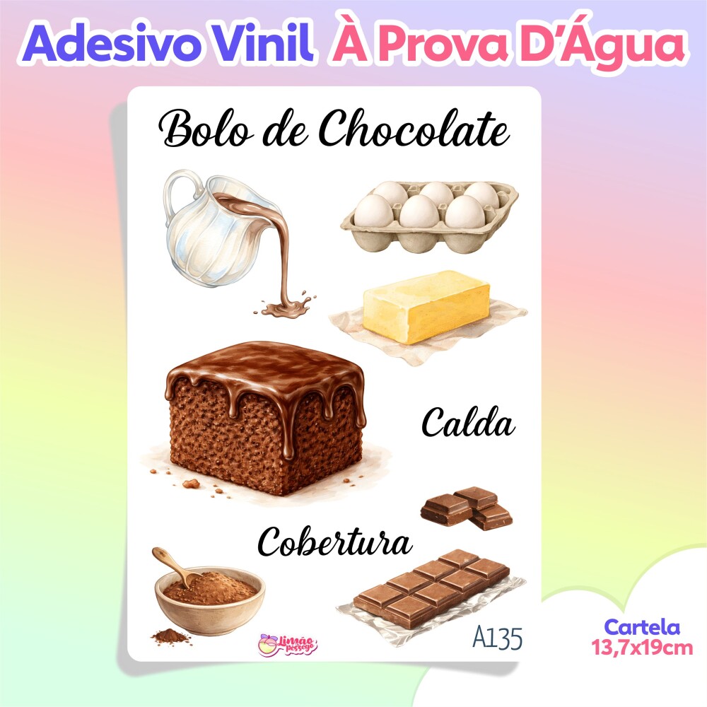 Adesivos para Caderno de Receitas Vinil à Prova D’Água Planne