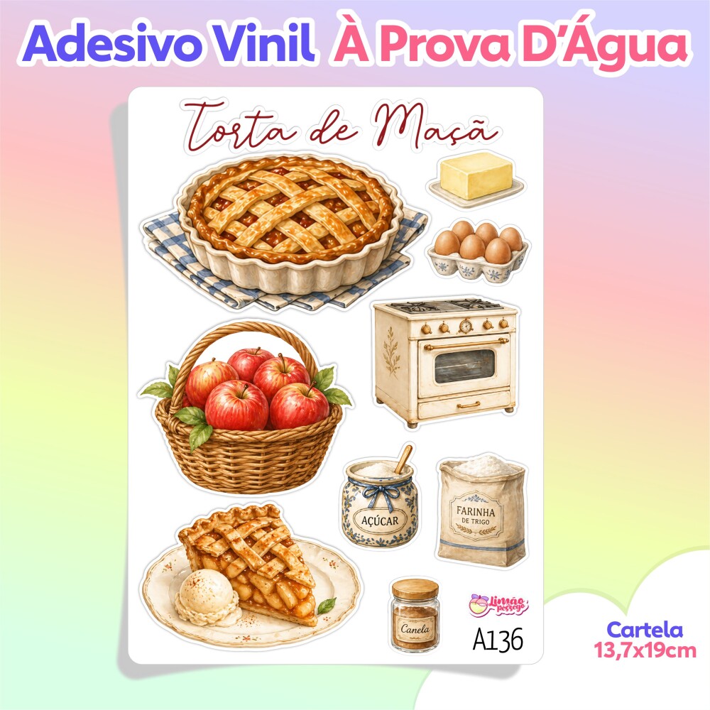 Adesivos para Caderno de Receitas Vinil à Prova D’Água Planne