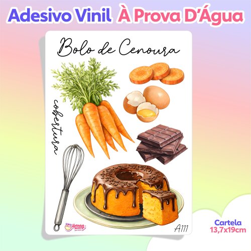 Adesivos para Caderno de Receitas Vinil à Prova D’Água Planne