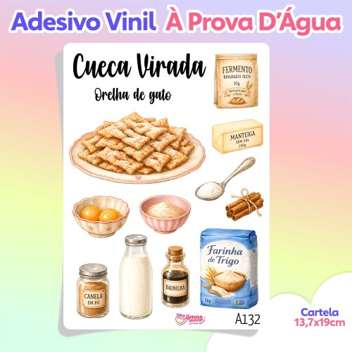 Adesivos para Caderno de Receitas Vinil à Prova D’Água Planne