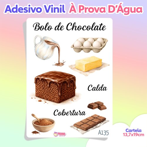 Adesivos para Caderno de Receitas Vinil à Prova D’Água Planne
