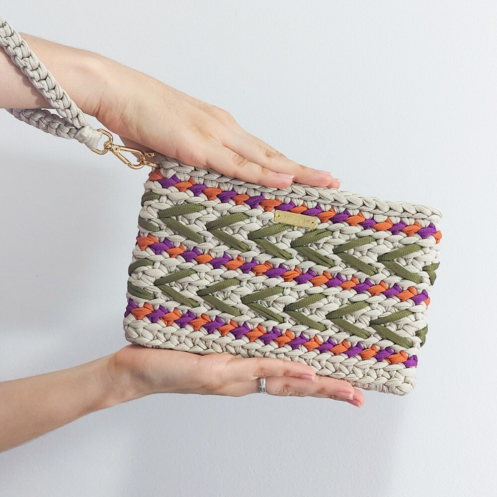 Bolsa de mão de crochê boho