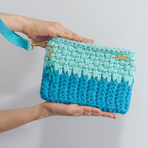 Bolsa de mão de crochê laguna
