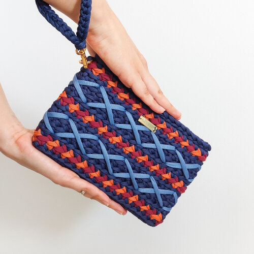Bolsa de mão de crochê boho