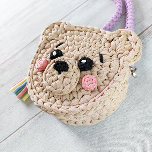 Bolsa de crochê de ursinho
