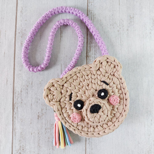 Bolsa de crochê de ursinho