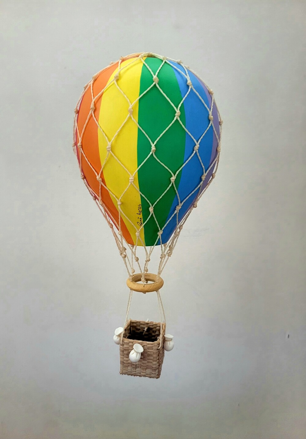 Balão  com redinha Tam. P tons de azul