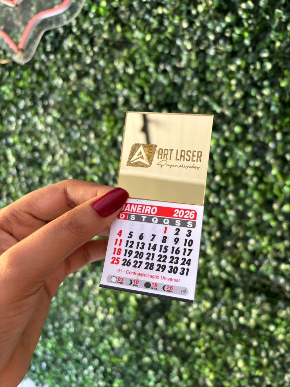 Mini Calendário Personalizado com Base em Acrílico - Brinde Pre