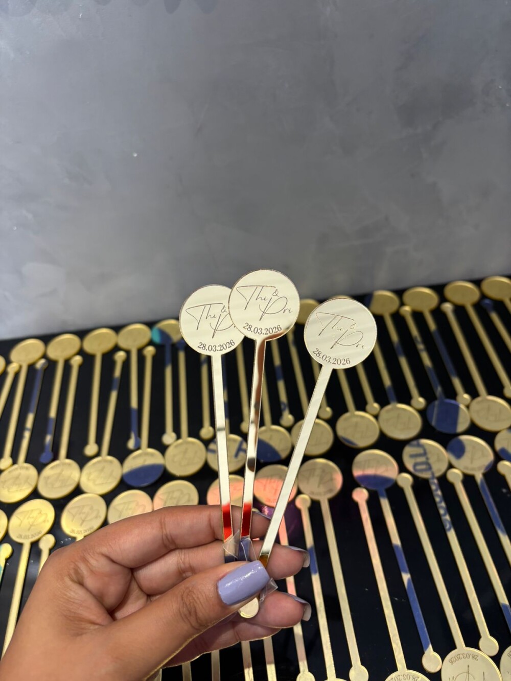 Mexedor de Drinks (Stirrer) Personalizado em Acrílico Espelhado