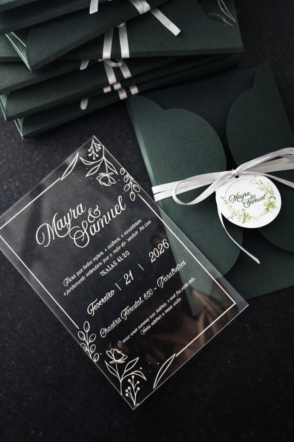 Convite de Luxo personalizado em Acrílico Cristal - Impressão U