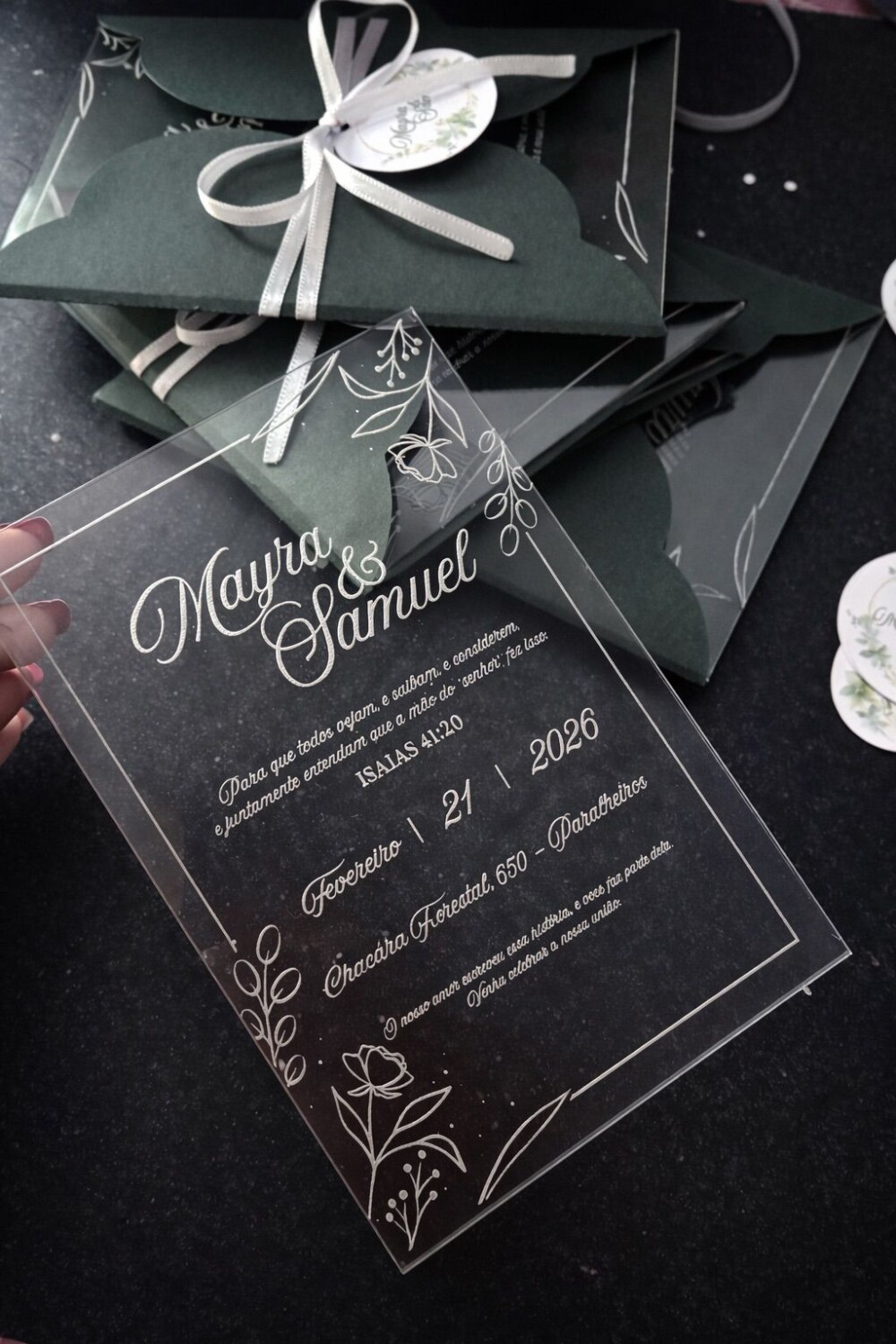 Convite de Luxo personalizado em Acrílico Cristal - Impressão U