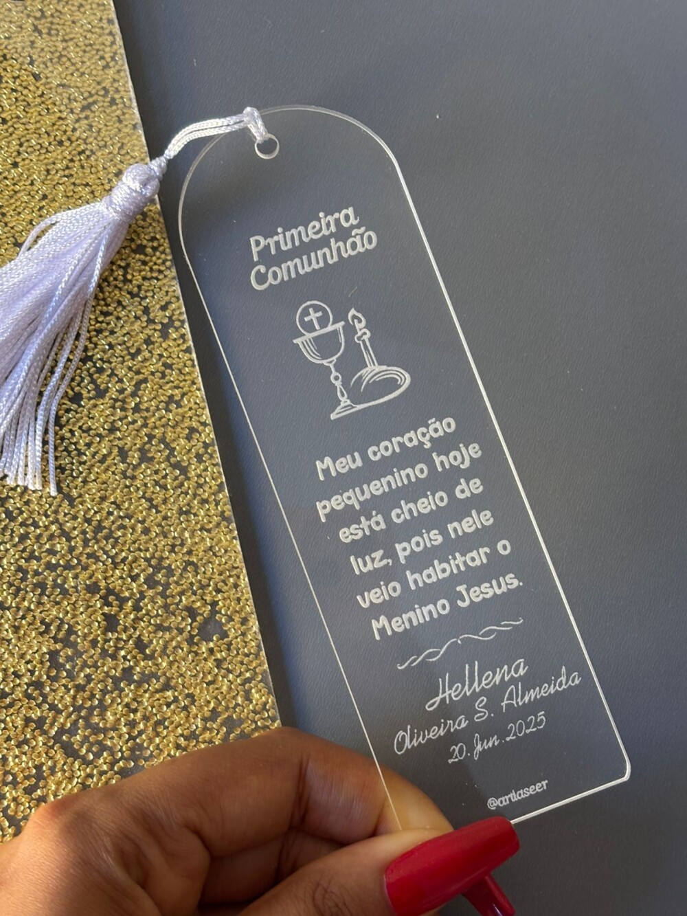 Marcador de Página em Acrílico Personalizado – Lembrancinha P
