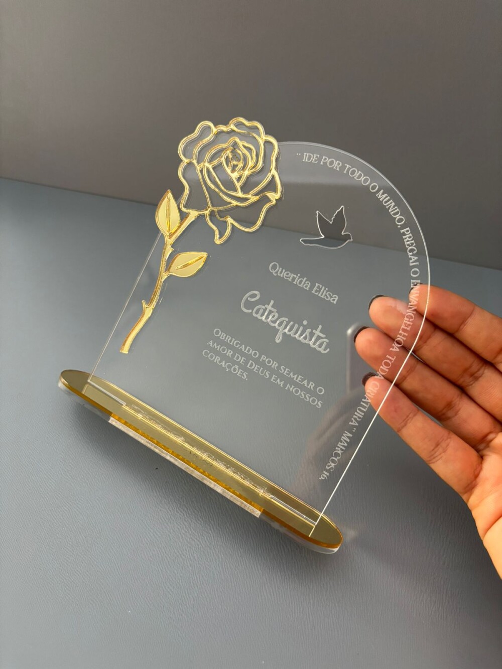 Placa Lembrança Catequista em Acrílico