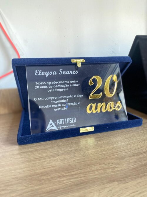 Placa de Homenagem com Estojo