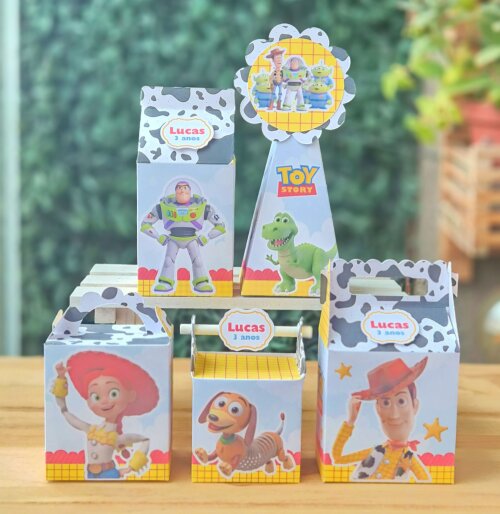 Kit Caixinhas Personalizadas 30 Peças Festa Lembrancinha Toy Story PEGUE E MONTE
