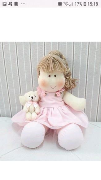 Boneca de Pano com ursinho