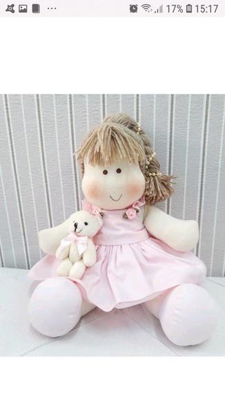 Boneca de Pano com ursinho