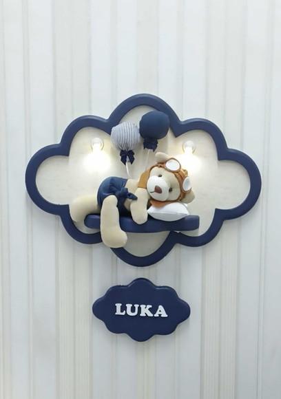 Enfeite de Porta Maternidade Nuvem com Leds