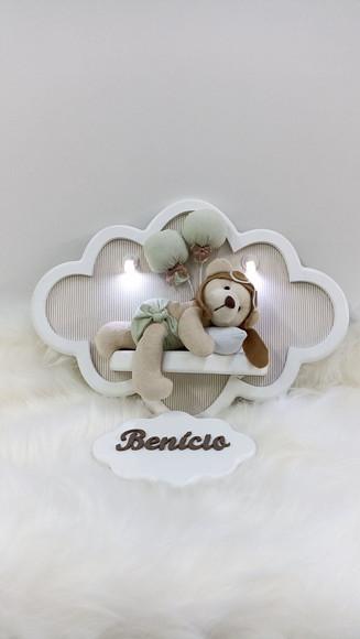 Enfeite de Porta Maternidade Nuvem com Leds