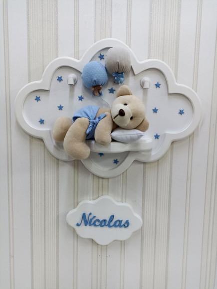Enfeite de Porta Maternidade Nuvem com Leds