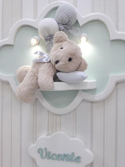 Enfeite de Porta Maternidade Nuvem com Leds