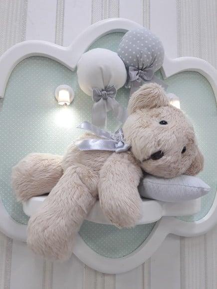 Enfeite de Porta Maternidade Nuvem com Leds