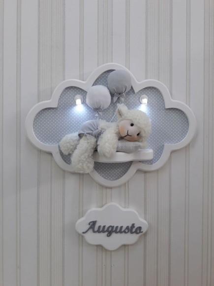Porta Maternidade Nuvem com Leds