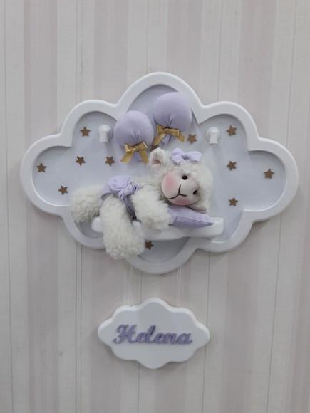Porta Maternidade Nuvem com Leds