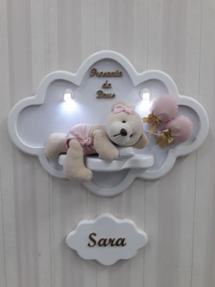 Porta Maternidade Nuvem com Leds