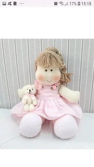 Boneca de Pano com ursinho