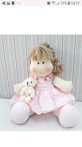 Boneca de Pano com ursinho