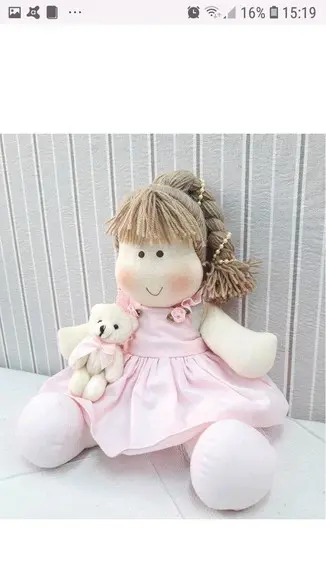 Boneca de Pano com ursinho
