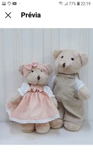 Casal de Ursos de Pelúcia