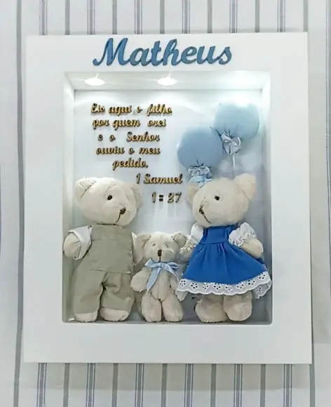 Enfeite de Porta Maternidade Família de Ursinhos