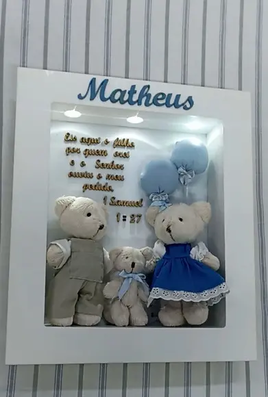 Enfeite de Porta Maternidade Família de Ursinhos