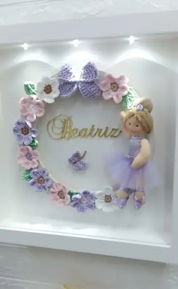 Enfeite de Porta Maternidade Guirlanda com Leds
