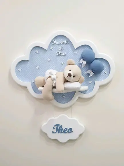 Enfeite de Porta Maternidade Nuvem