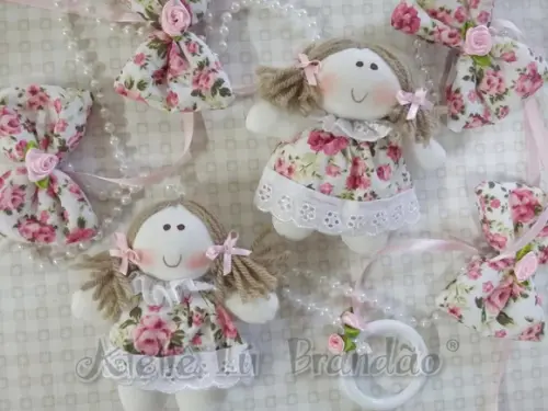 Par de Pingentes de Cortina com bonecas Floral