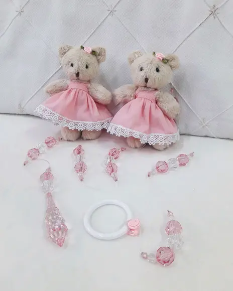 Pingente para Cortina com Dois Ursinhos