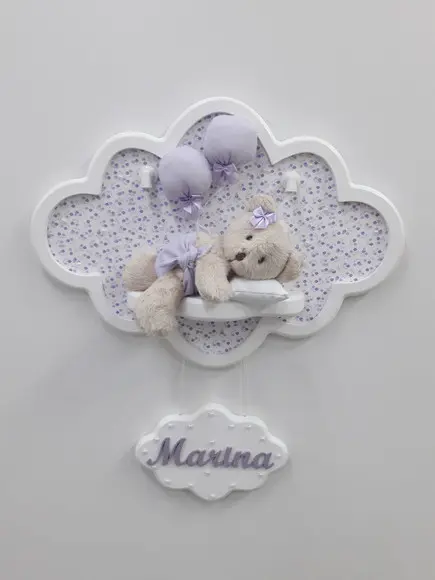 Porta Maternidade Nuvem com Leds