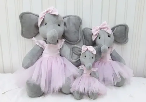 Trio de Elefantes de Pelúcia Bailarinas