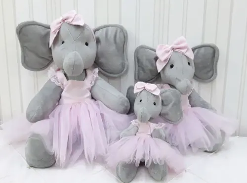 Trio de Elefantes de Pelúcia Bailarinas