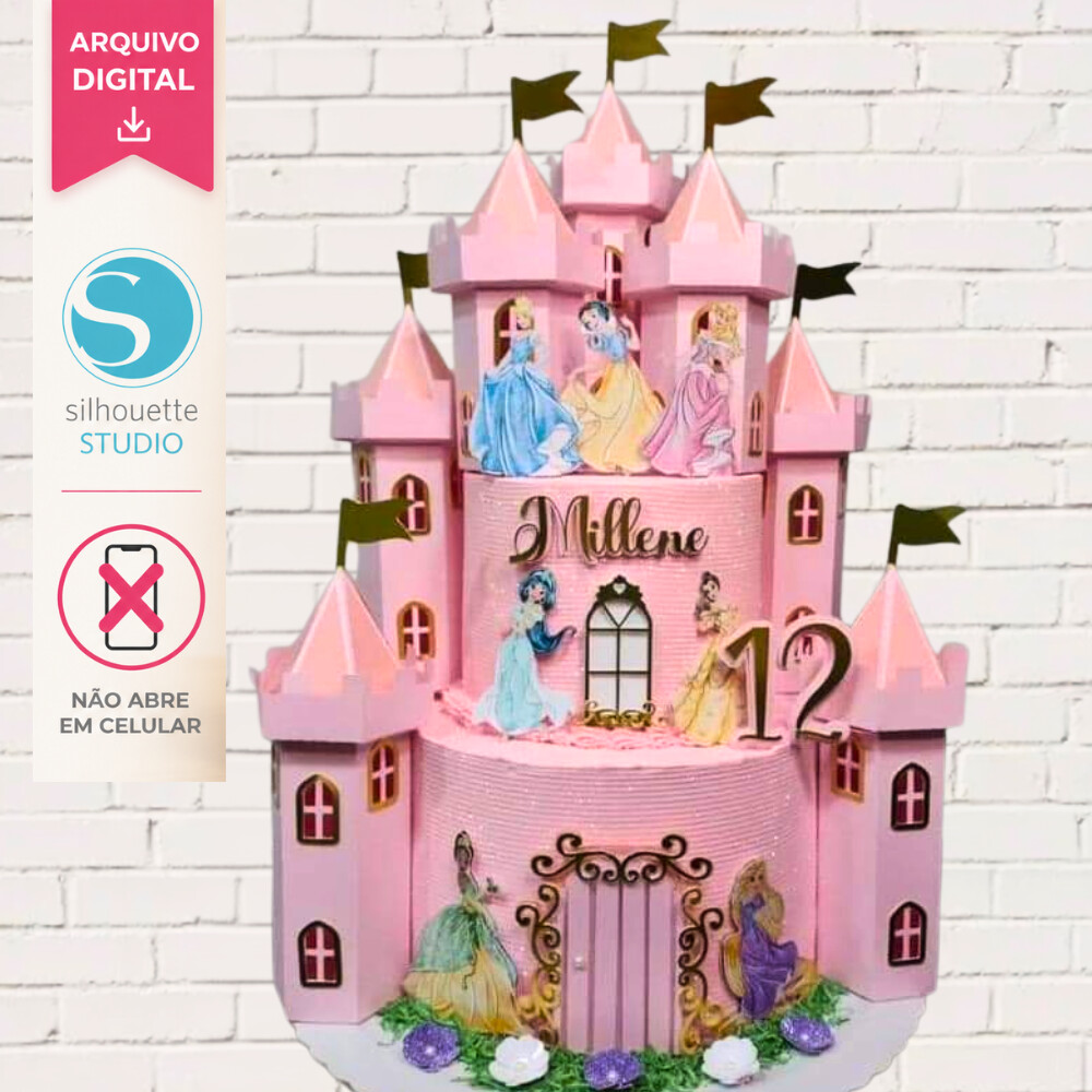 Arquivo de Corte Castelo 3D Princesas | Studio Silhouette