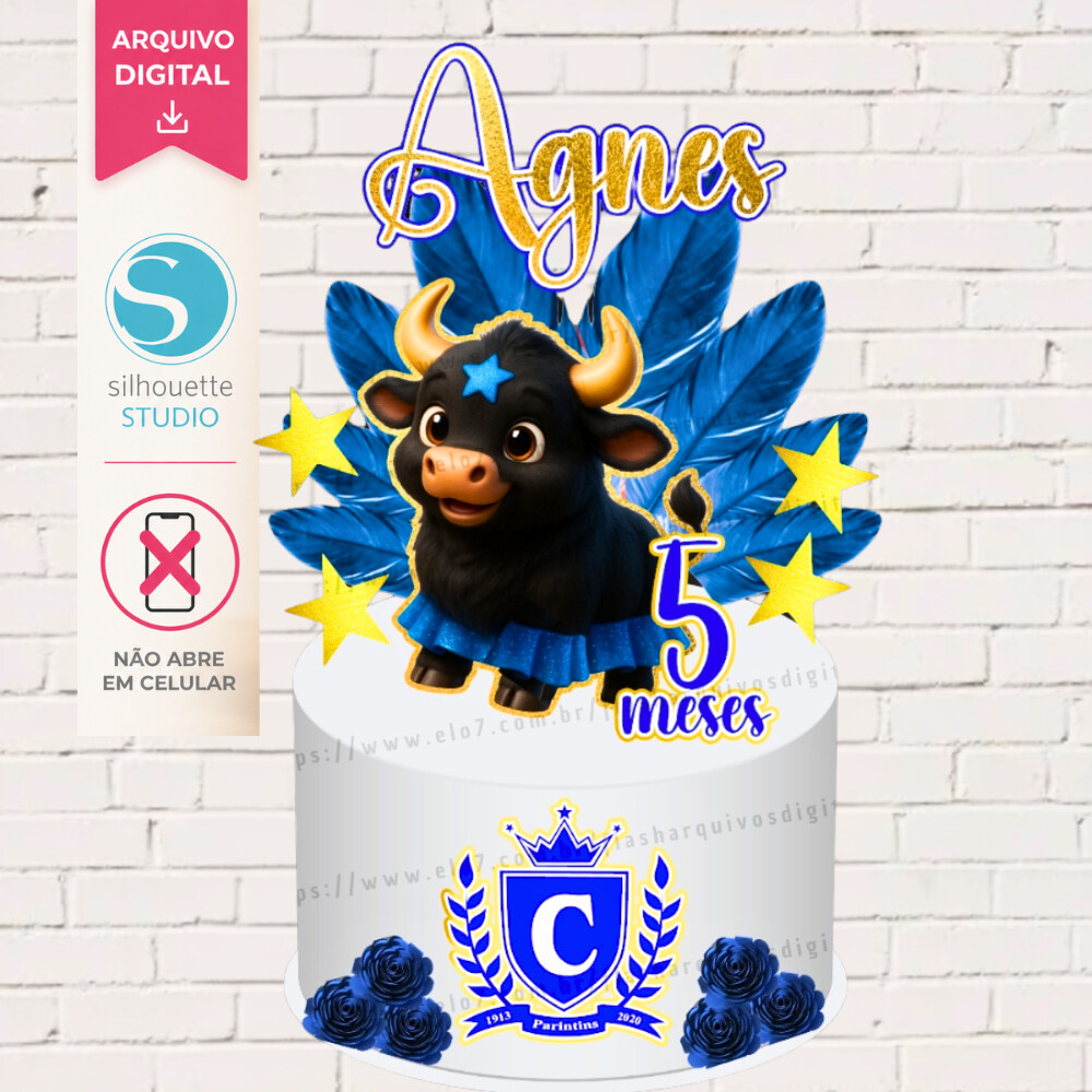 Arquivo de Corte Topo de Bolo Boi Caprichoso Baby | Studio Silhou