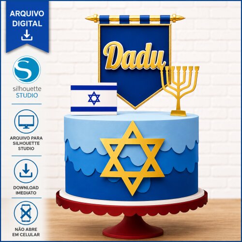 Arquivo de Corte Topo de Bolo Israel | Studio Silhouette