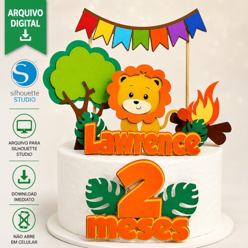 Arquivo de Corte Topo de Bolo Leãozinho | Studio Silhouette