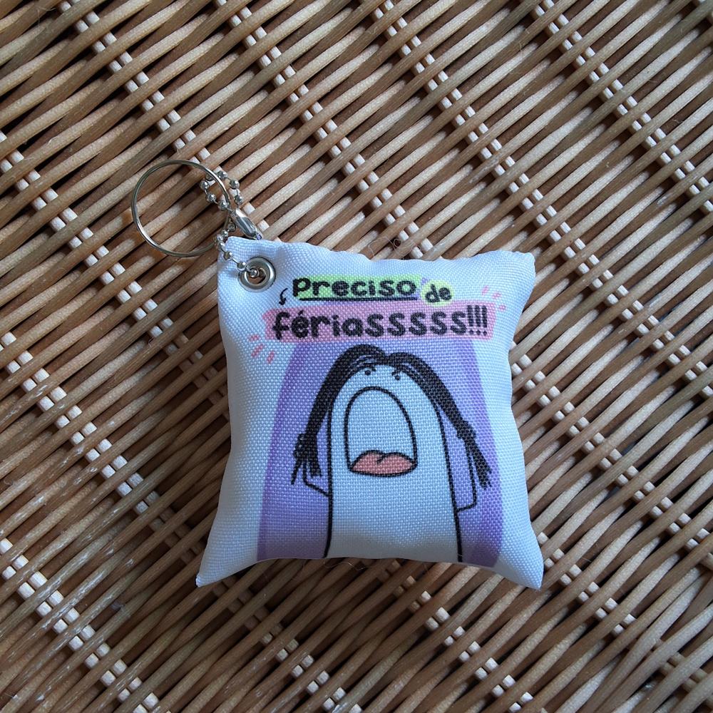 Chaveiro almofadinha Flork Preciso de férias