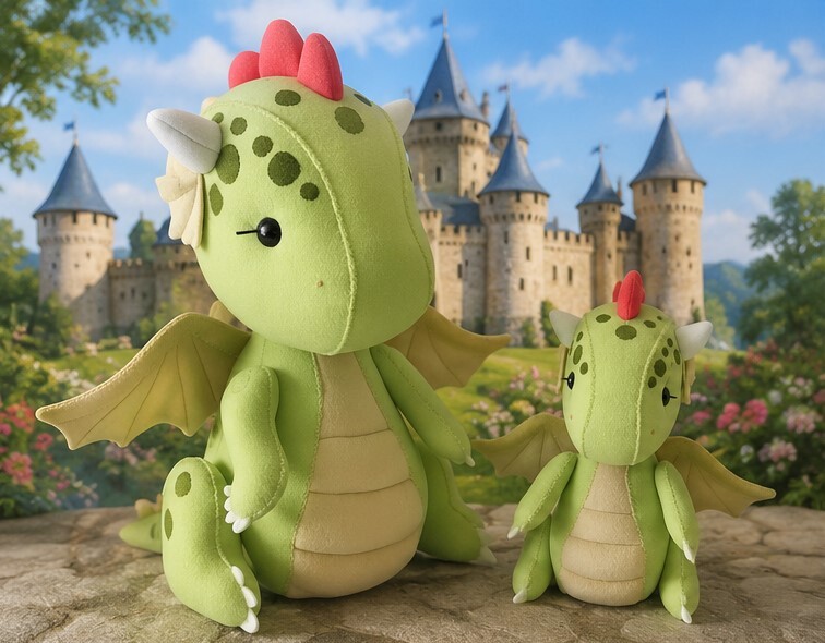 Kit Dragão 3d em Feltro