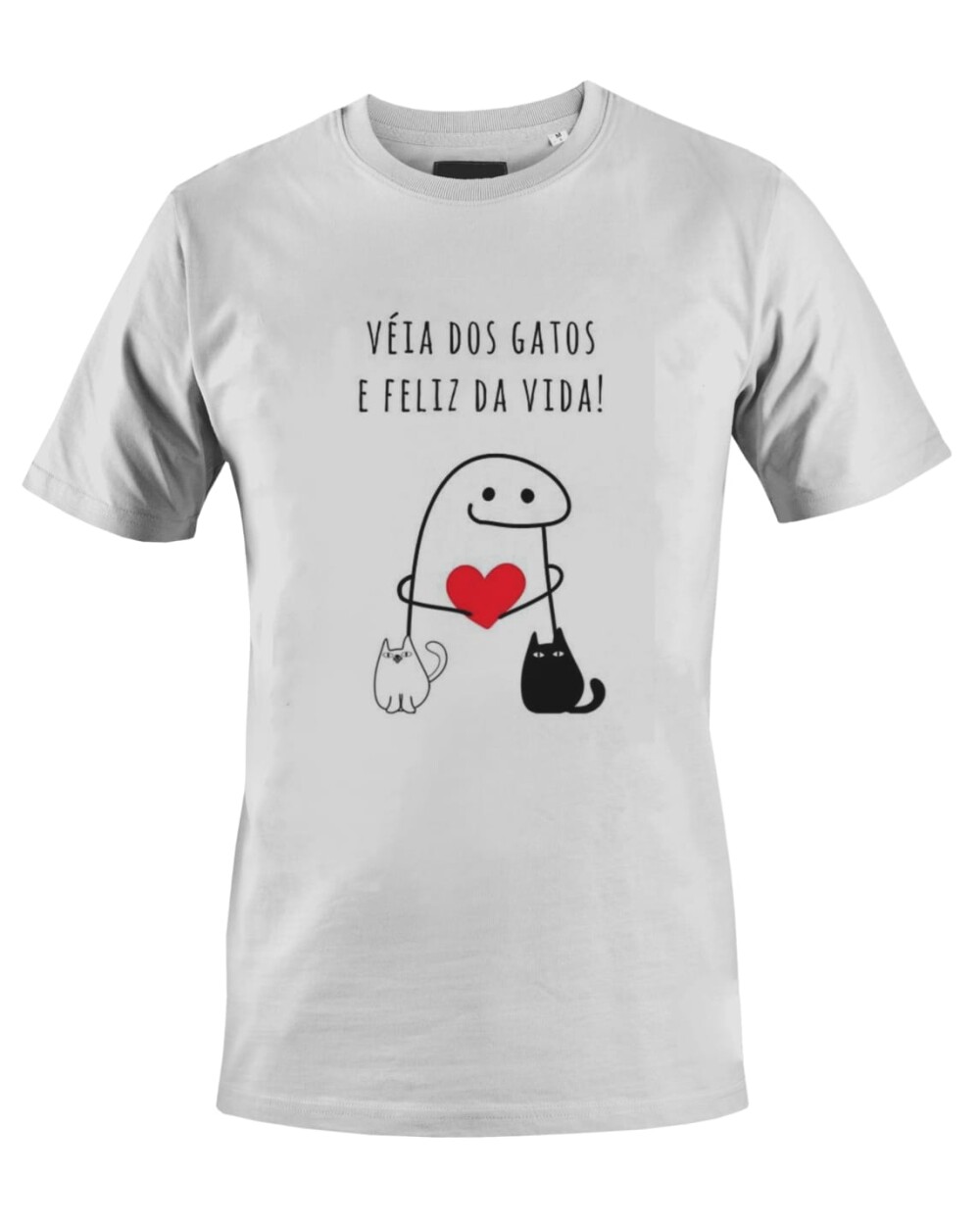 Camiseta Camisa Véia dos gatos e feliz da vida